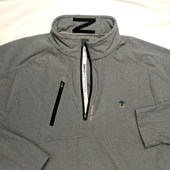 Zero Restriction Shirt Tour Series 1/4 Large Zip Pullover Men Gray Long Sleeve.